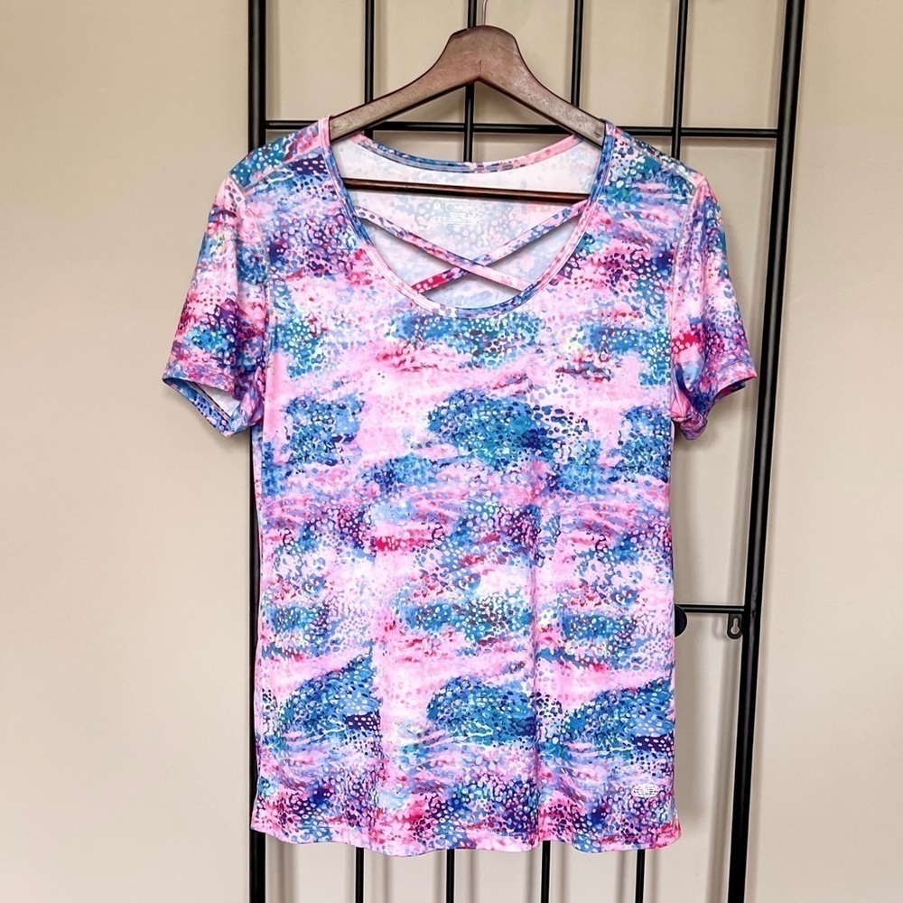 Reel Legends Colorful Abstract Print Performance T-Shirt Sz M